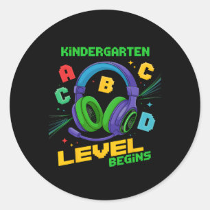 First Day Of Kindergarten Grade Level Begins Shirt Classic Round Sticker