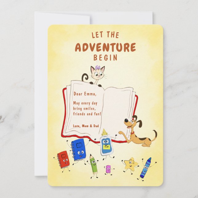 First Day of Kindergarten Greeting Card (Front)