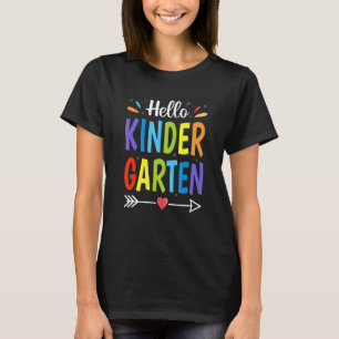 First Day Of Kindergarten Hello Kindergarten Stud T-Shirt