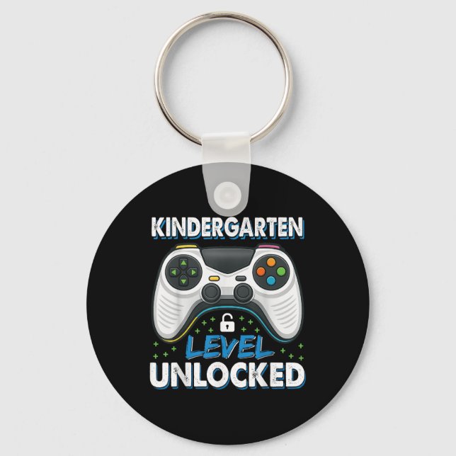 First Day Of Kindergarten Level Unlocked Back To S Keychain (Front)