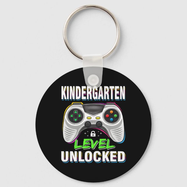 First Day of Kindergarten Level Unlocked Back To S Keychain (Front)