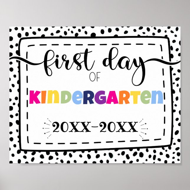 first day of kindergarten photo prop sign (Front)