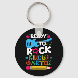 First Day Of Kindergarten Ready To Rock Kindergart Keychain