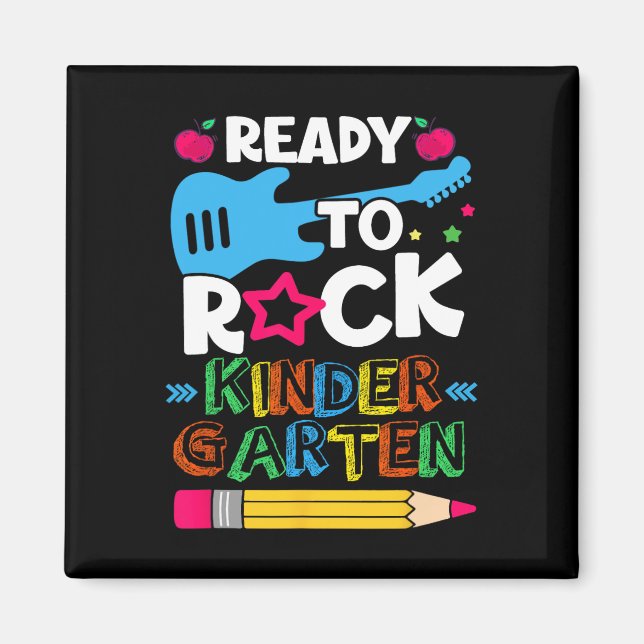 First Day Of Kindergarten Ready To Rock Kindergart Magnet (Front)