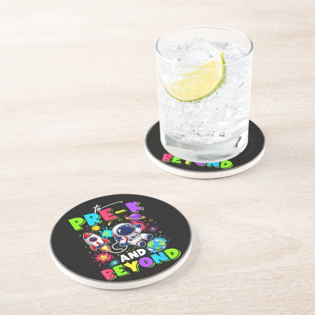 First Day of Pre-K Astronaut Space Back to School Coaster (Side)