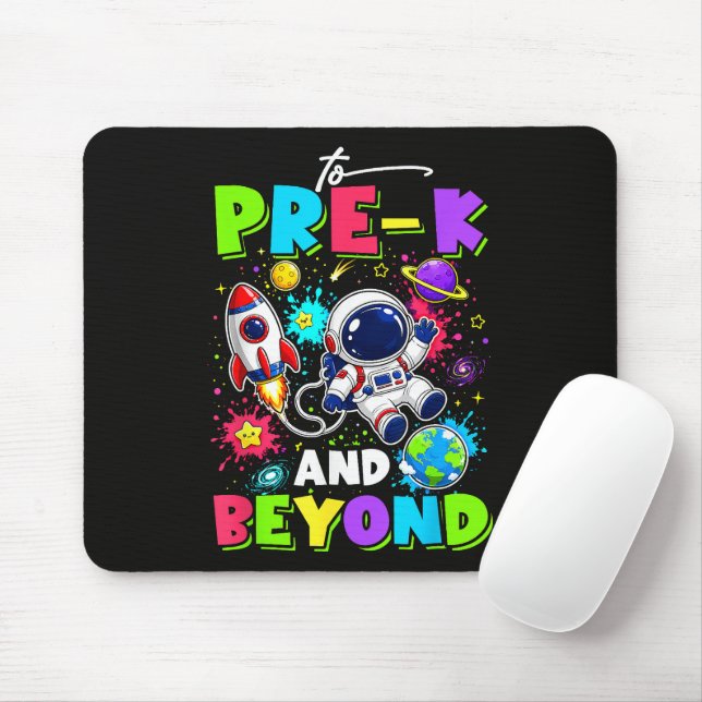 First Day of Pre-K Astronaut Space Back to School Mouse Pad (With Mouse)