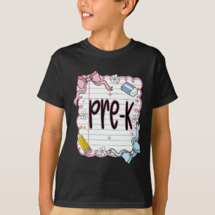 First Day Of Pre-k Coquette Bow For Teacher T-Shirt