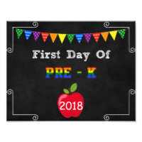 First Day of Pre-K Editable Sign