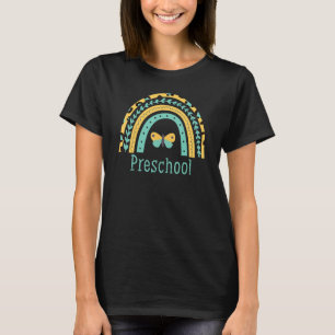 First Day Of Preschool 2022 Rainbow Leopard Print T-Shirt