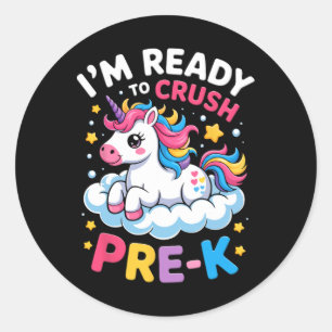 First Day Of Preschool I'm Ready To Crush Pre-k Un Classic Round Sticker