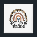 First Day Of Preschool Rainbow Teacher Girls Ck To Magnet<br><div class="desc">First Day Of Preschool Rainbow Teacher Girls Ck To School</div>
