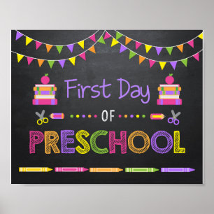 First Day of Preschool Sign, Back to School Sign
