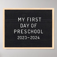 First day of Preschool sign First day of school
