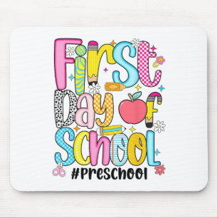 First Day Of Preschool Teacher Kid Boy Preppy Back Mouse Pad