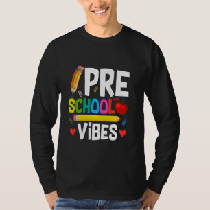 First Day Of Preschool Vibes Teacher Student Back T-Shirt