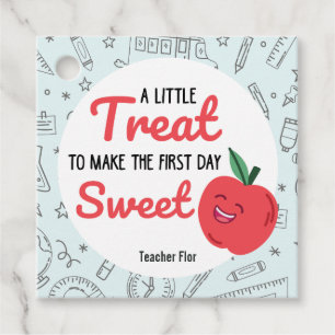 First day of school apple, Back to School Treats Favour Tags