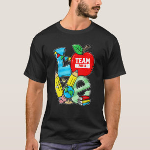 First Day Of School Apple Love Team Pre K Student T-Shirt
