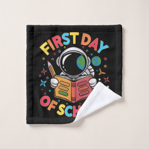 First Day of School Astronaut Space Back to School Wash Cloth