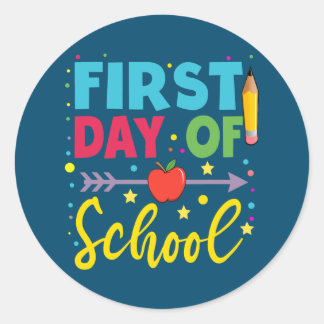 First Day Of School Back To School Teacher Classic Round Sticker