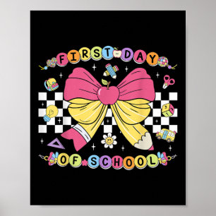First Day Of School Bracelets Pencil Coquette Back Poster