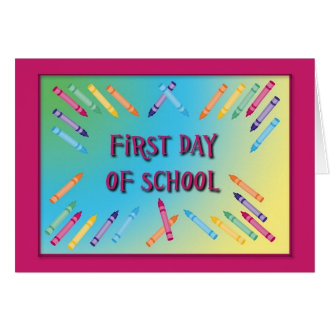 First Day Of School Card (Front Horizontal)