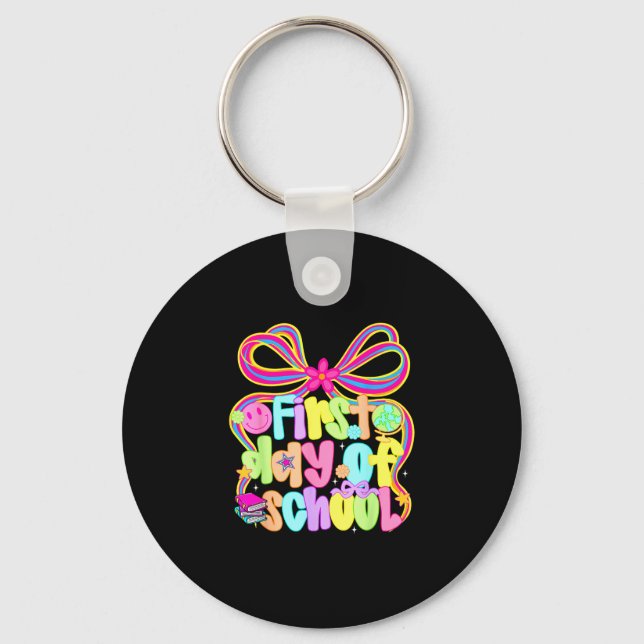 First day of school coquette back to school keychain (Front)