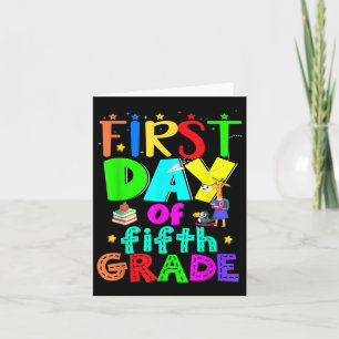 First Day Of School Fifth Grade Teacher  Card