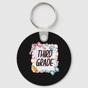First Day Of School Girly Coquette2 Keychain