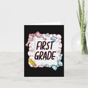 First Day Of School Girly Coquette4  Card