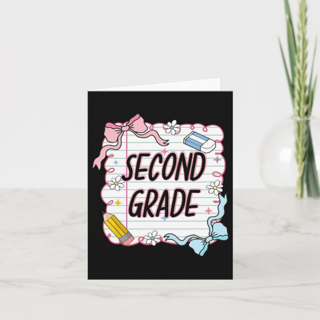 First Day Of School Girly Coquette5  Card (Front)