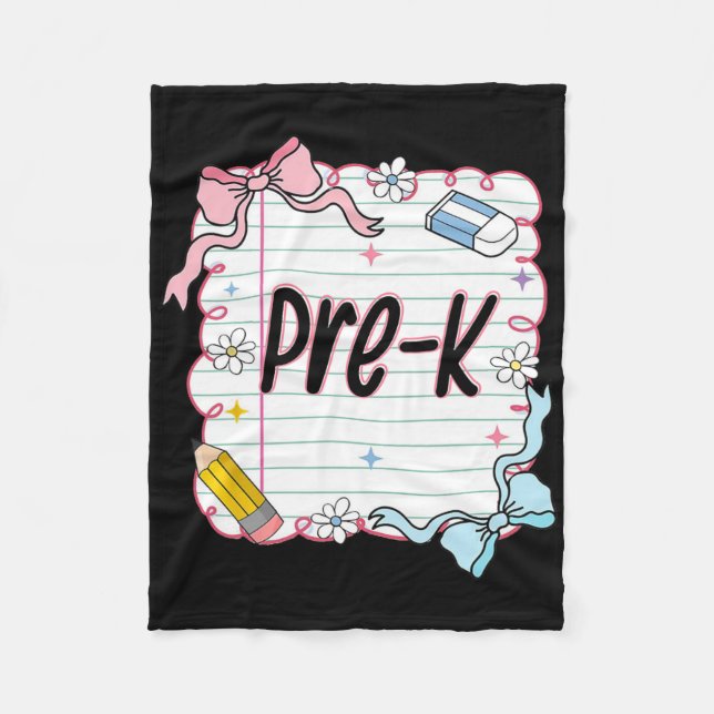 First Day Of School Girly Coquette  Fleece Blanket (Front)