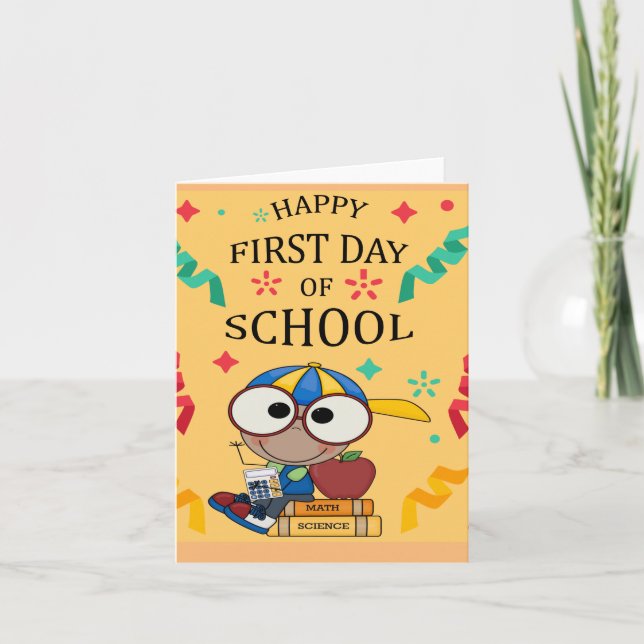 First Day of School Grade One Card (Front)