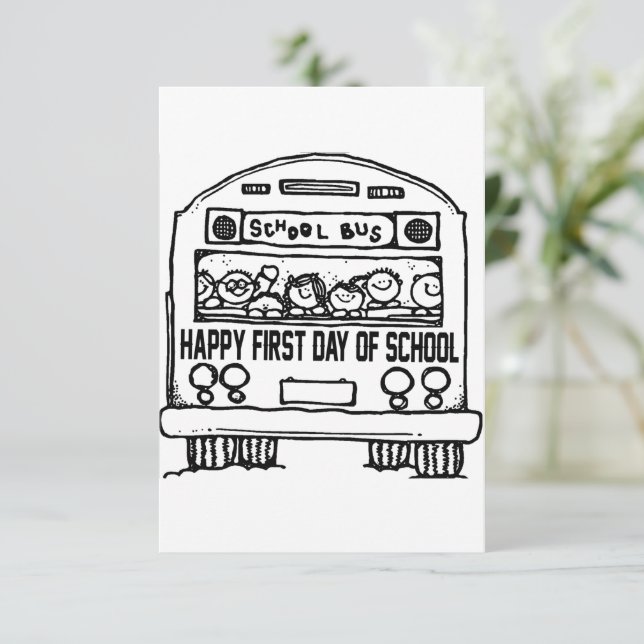 First Day of School Grade One Thank You Card (Standing Front)