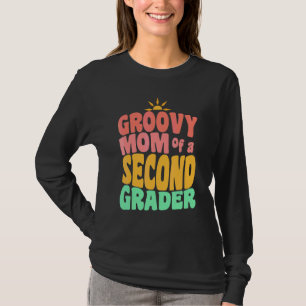 First Day of School Groovy Mom of a Second Grader T-Shirt