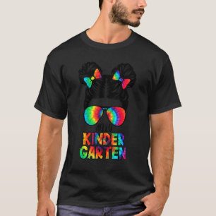 First Day Of School Hello Kindergarten Tie Dye Mes T-Shirt