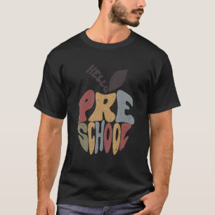 First Day Of School Hello Preschool Retro Back To T-Shirt