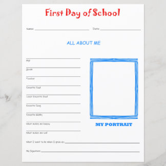 First Day of School Interview Print