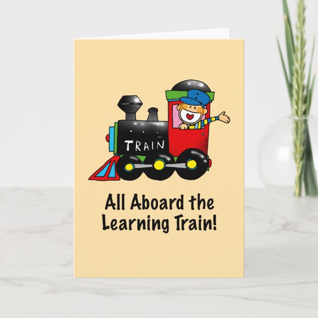 First day of school - learning train card (Front)