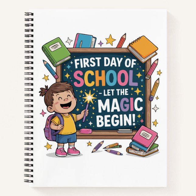First Day of School – Let the Magic Begin - SCHOOL Notebook (Front)