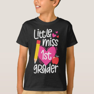 First Day Of School Little Miss 1st Grader Girls  T-Shirt