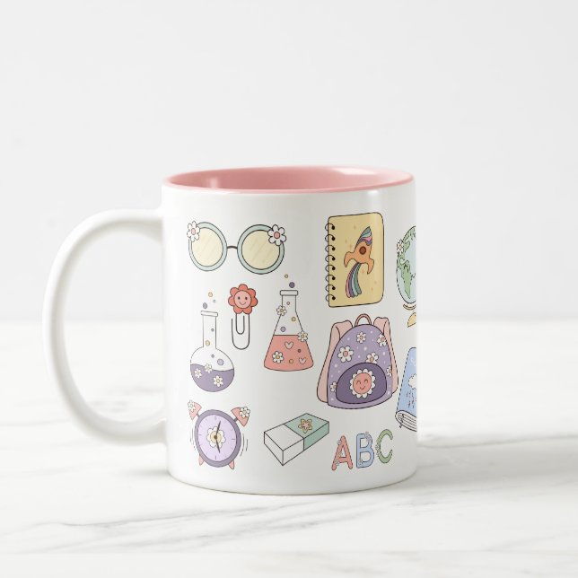 First Day of School Mug – Cute Classroom Icons (Gauche)