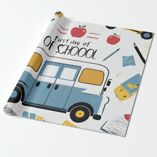 First Day of School Pencil Poster Wrapping Paper