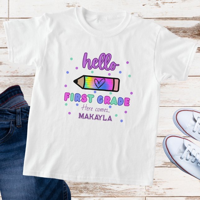 First Day of School Personalized First Grade T-Shirt (Creator Uploaded)