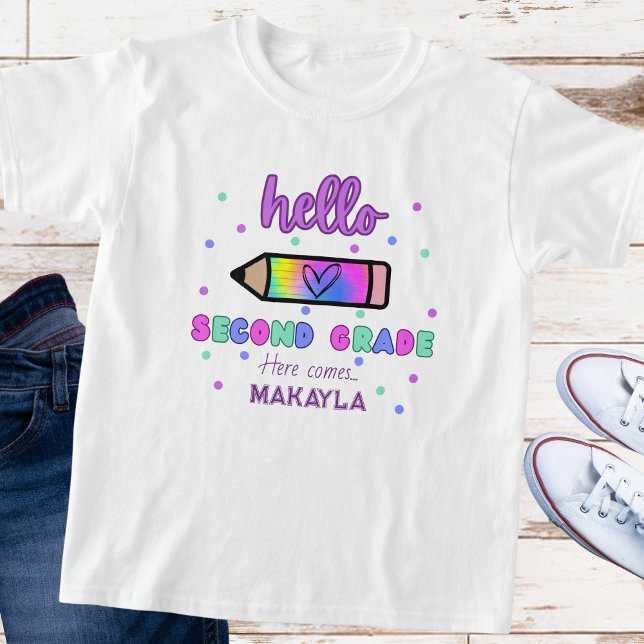 First Day of School Personalized Second Grade T-Shirt (Creator Uploaded)