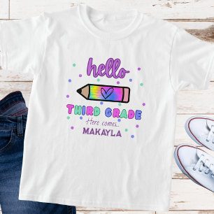First Day of School Personalized Third Grade T-Shirt