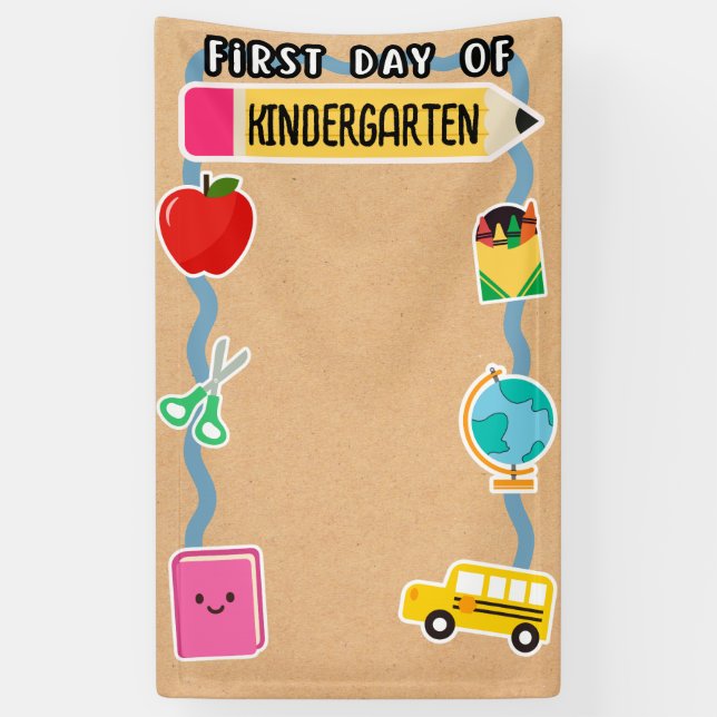 First Day of School Photo Backdrop for Students Banner (Vertical)