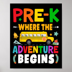 First Day Of School Pre K Teacher Student Kids  Poster
