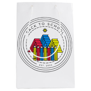 First Day Of School Shirt   Book Mountain Pencil F Medium Gift Bag
