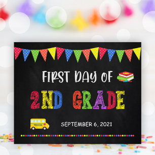 First Day Of School Sign 2nd Grade Poster
