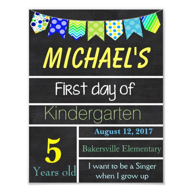 First Day of School Sign, Chalkboard Sign, Signs (Front)
